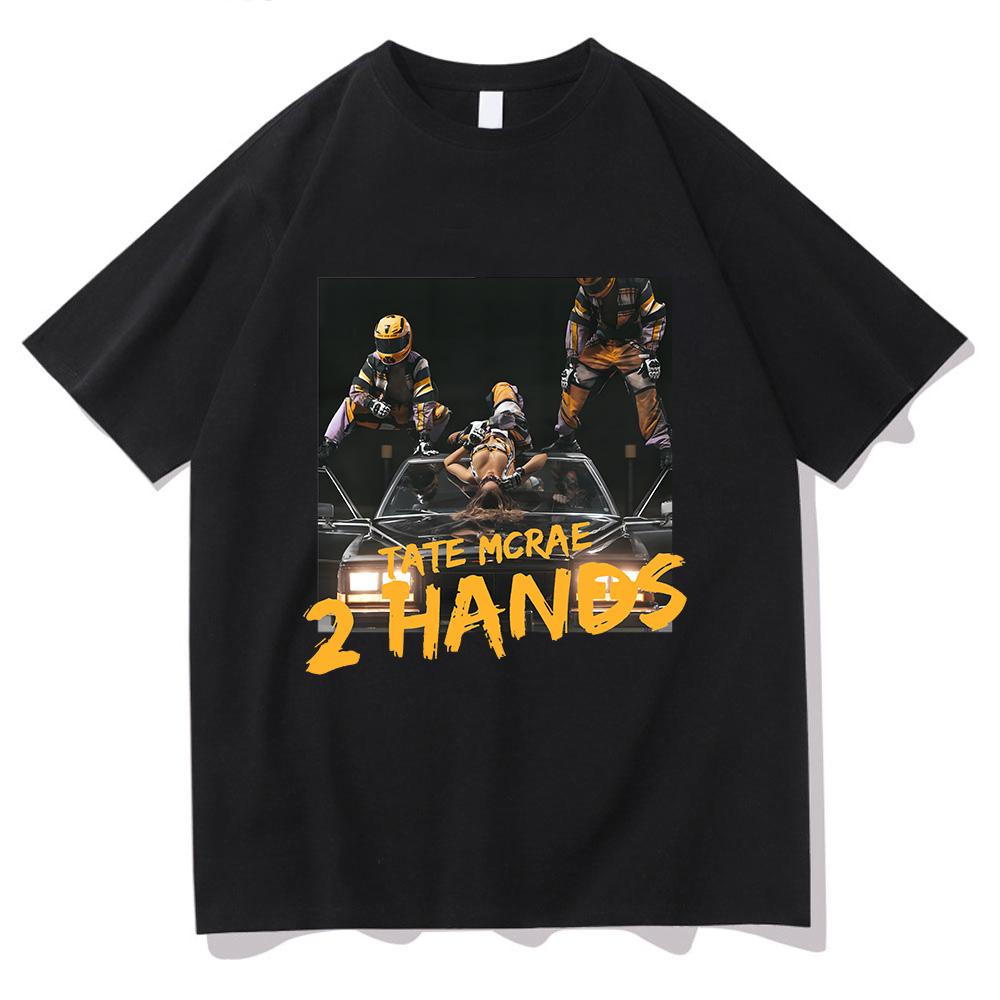 

Повседневная футболка Тейт МакРей Новый сингл 2 Hands Футболки Хай-стрит Короткий рукав Женские Мужские Свободные футболки Высококачественная хлопковая одежда 2XL