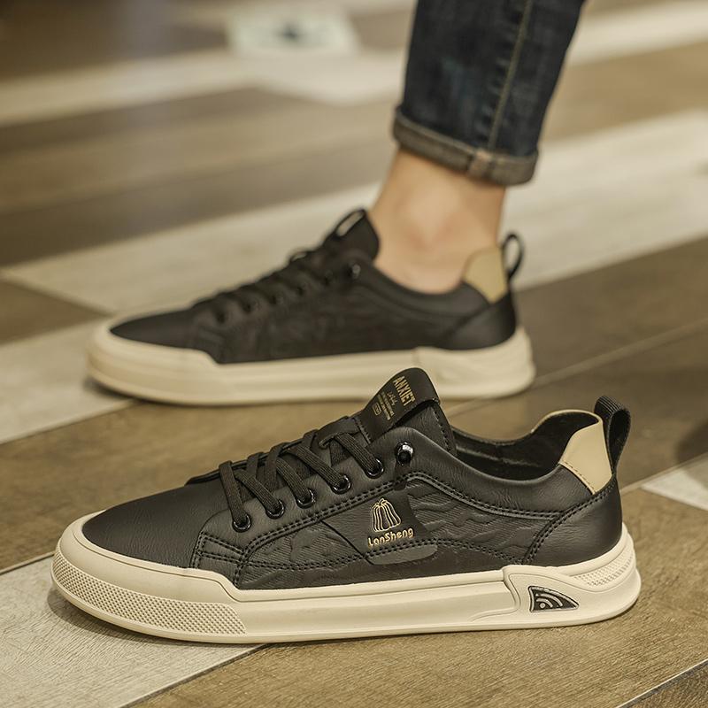 Fashion Men Leather Casual Shoes Luxury Design Lightweight Flats Men's Sneakers High Quality Comfortable Lace-up Men Driving shoes