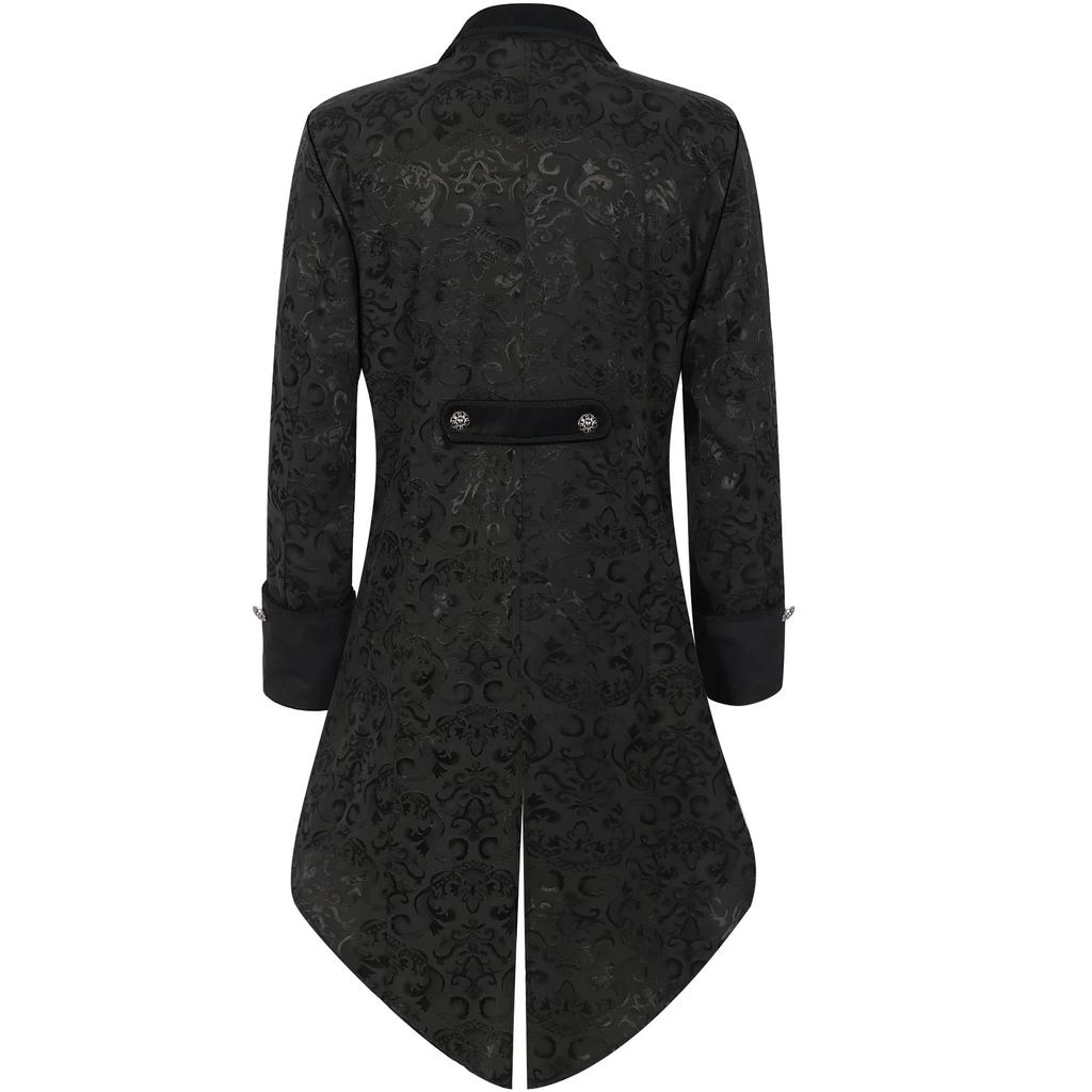 Steampunk Herren Gotischer Frack Trenchcoat Mittelalterlich Weihnachten Vintage Kleidung Viktorianische Uniform Halloween Kostüm Smoking