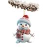 Christmas Snowman Pendant Hanging Ornament with Lanyard Easy To Hang Cartoon Acrylic Pendant Xmas Tree Decoration