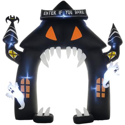 Aufblasbarer Halloween-Torbogen, 4 Geister, LED-Lichter, Wasserdicht, 300 x 76 x 300 cm