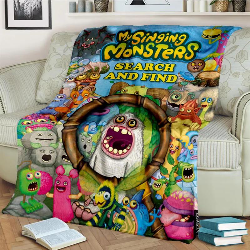 My Singing Monsters Video Game Cartoon 3D Blanket,Soft Throw Blanket for Home Bedroom Bed Sofa Picnic Travel Cover Blanket Kids
