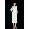 Mandy Zhang Elegant V-Neck Twist-Knot Maxi Dress
