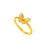 Gold-Plated Brushed Butterfly Ring: Elegant Adjustable Women's Fashion Jewelry