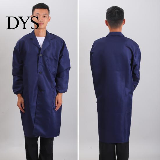Mid-length Outwear Women Men Work Coat Lapel Long Sleeve Elastic Cuffs Solid Buttoned Jacket Washable with Pocket Single Breasted Three-dimensional