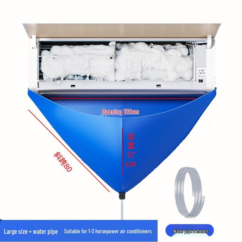 Air Conditioner Cleaning Kit: Water Collection Bag, Cover, Towel, Brush, Gloves & Pipe Protection - 4-in-1 Set.