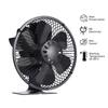 6 Blades Heat Powered Stove Fan With Cover Log Wood Burner Eco Quiet Large Air Volume Fireplace Fan Efficient Heat Distribution