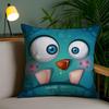 Funny Little Monster Cushion Cover Soft Short Plush Double-Sided Printing Home Decor Machine Washable Pillow Case Gift