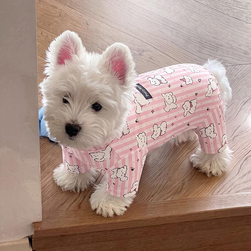 Dog German velvet warm four-legged clothes autumn and winter than bear teddy small dog cat pet bottoming shirt loungewear