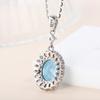 Healing Stones Natural Crystal Beautiful Polished Blue Topaz Garnet Peridot Pendant 925 Sterling Silver Jewelry Charms