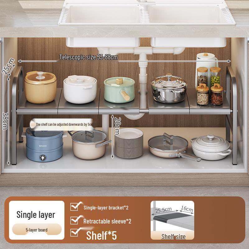 Popular Retractable Under-Sink Organizer & Pot Rack