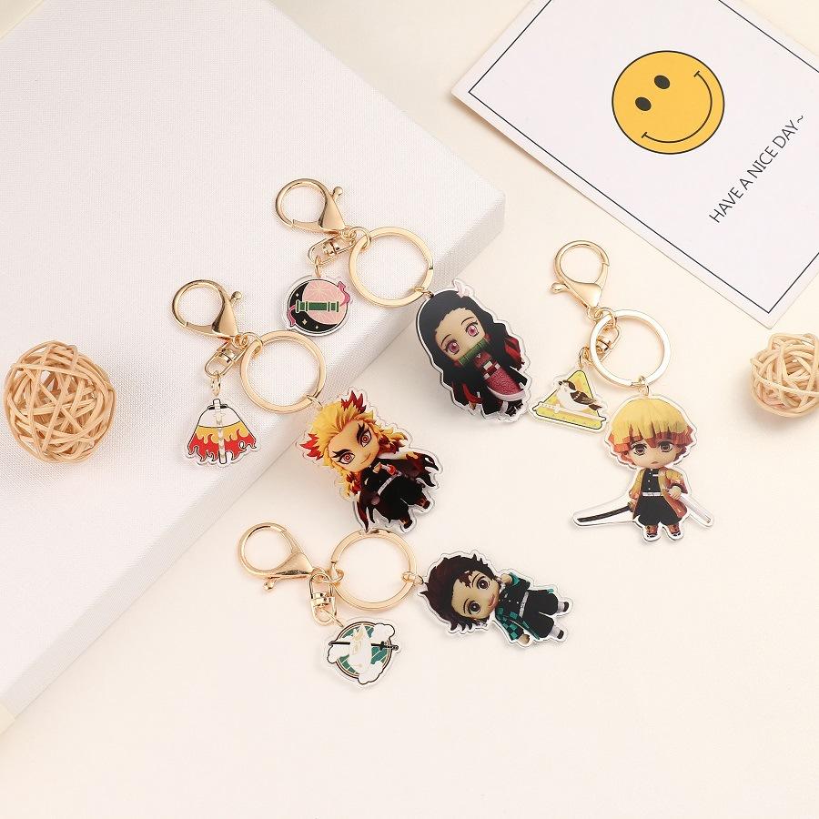 Kein Kimetsu Yaiba Neuer Acryl Schlüsselanhänger Anhänger Zubehör Anime Merchandise Gleicher Stil Goldener Verschluss Dropshipping Für Kinder Erwachsene Kindergeburtstagsgeschenk