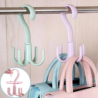 Space Saving Rotated Hanger Hooks Wardrobe Clothes Rack Hanger Organizer Bag Hanger Shoes Belt Scarf Hanging Rack Closet Storage