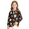 Girls School Uniform Long Sleeve Top with Halloween Print