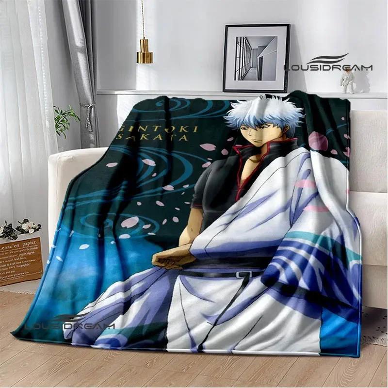 GINTAMA Cartoon Printed blankets Picnic blanket Warm Flannel blankets Home bed linings blankets for beds Birthday Gift