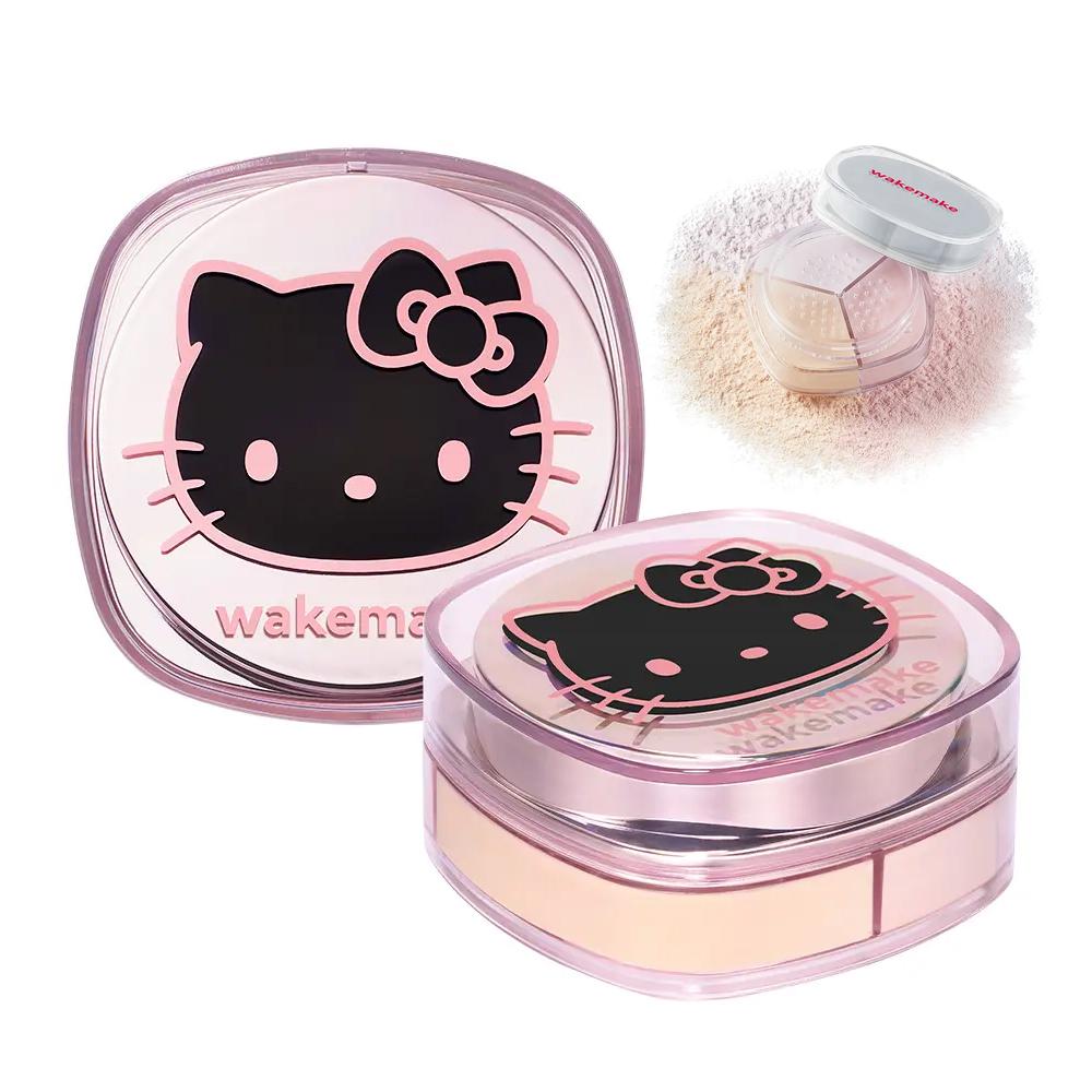 [Hello Kitty Черная версия] WAKEMAKE Stay Fixer Многоцветная пудра 02 Светлая кожа 02 Light Skin