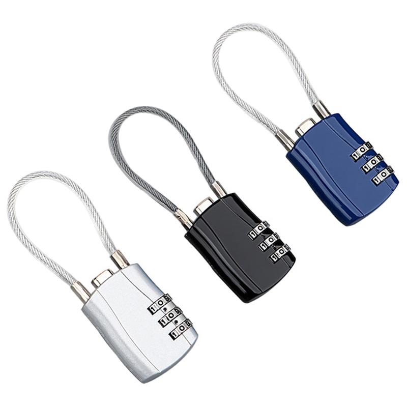 Mini Helmet Lock Anti-Theft 3 Digit Password Mtb Road Bike Locks For Scooter Motorcycle Portable Cycling Bicycle Cable Lock