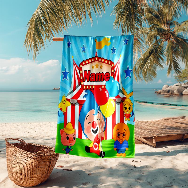 Personalized Customized Proof Beach Towel with Plim Plim Pattern - Soft, Absorbent,quick-drying,perfect Swimming,camping&bathing