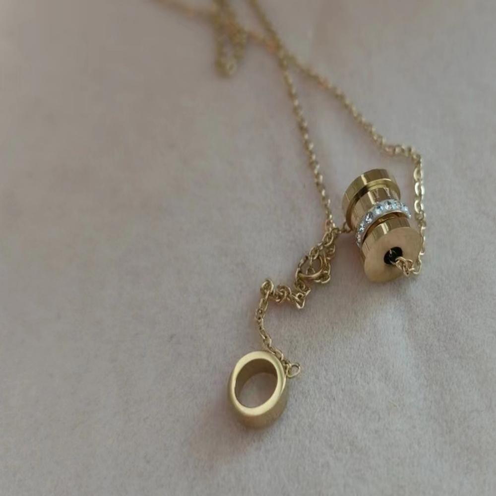 

Римское ожерелье из титановой стали, женская легкая роскошная цепочка на ключицу