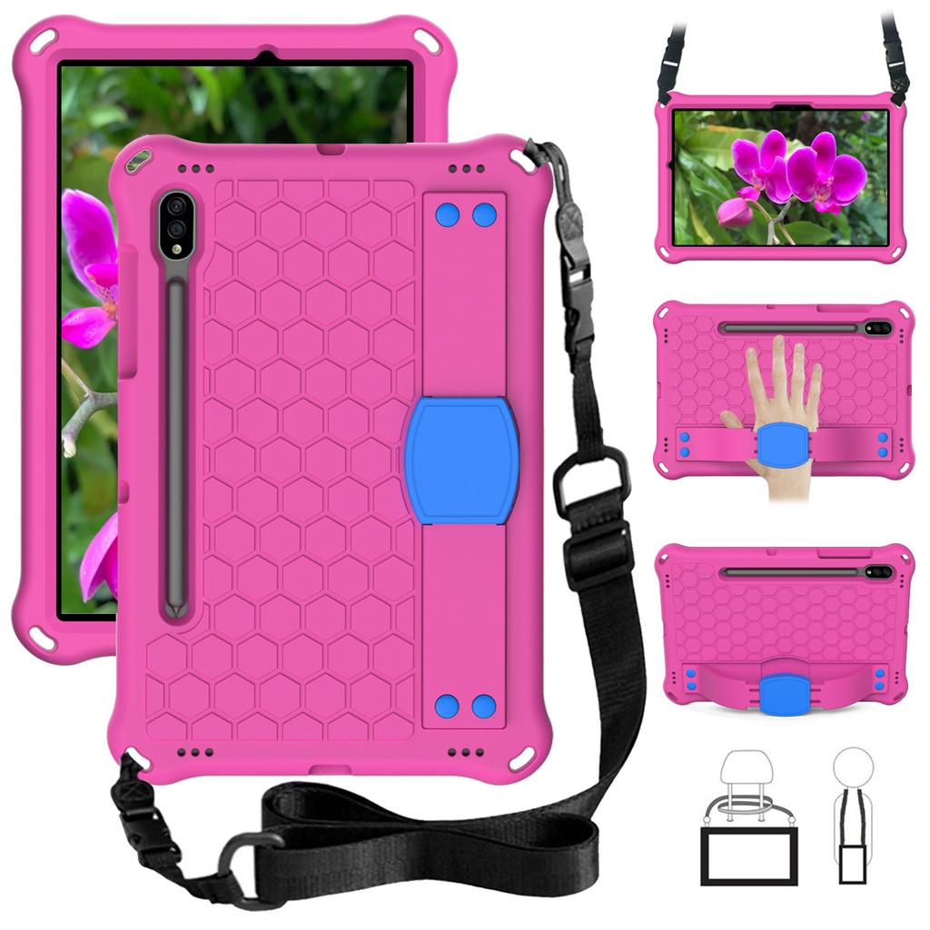 Kids Case For Samsung Galaxy Tab S7 S8 S9 S10FE S10Lite 11inch SM-T870 X700 X710 X520 X730 11" Wristband Tablet Cover with Strap