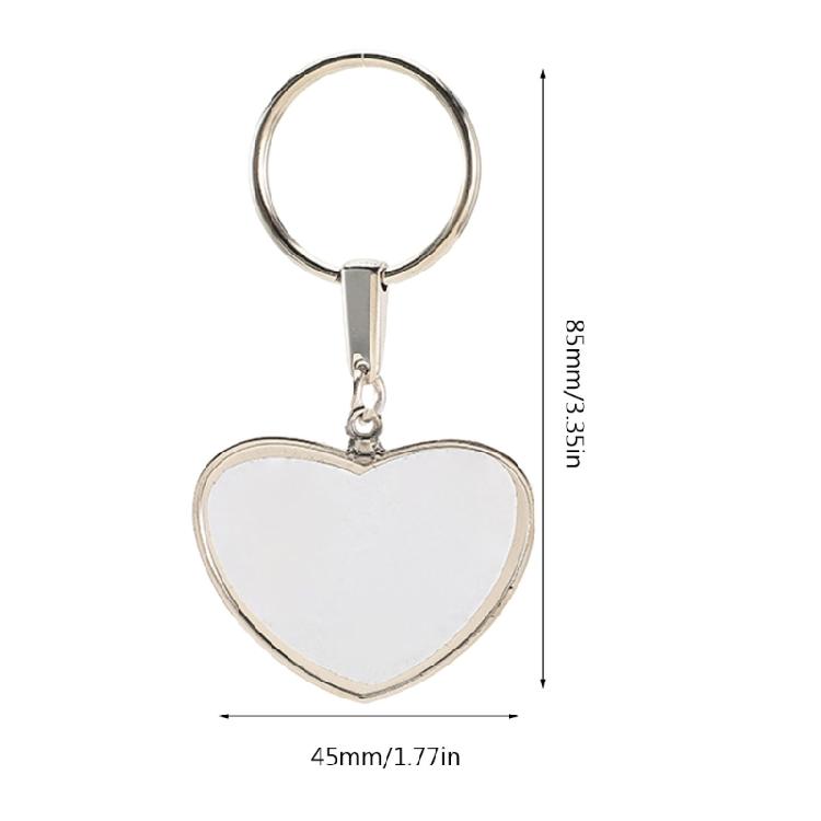 Transfer Keychain Accessories Heart Shape Sublimation Blank Keychain Bag Ornaments Gifts Handmade Key Chain Supplies