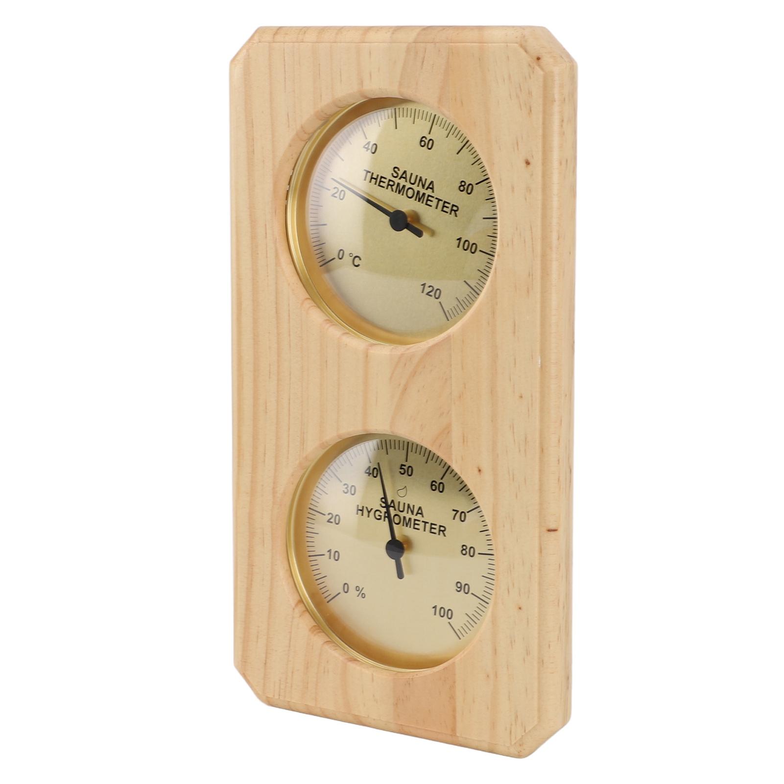 

Термометр и гигрометр для сауны 2 в 1, для измерения влажности и температуры в помещении, деревянный гигротермограф для сауны