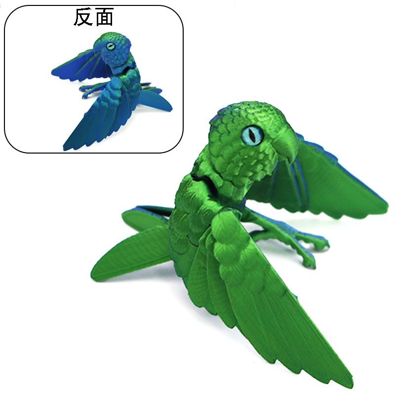 3D Printing Parrot Figures Multi-Joint Movable Simulation Animal Movement Model for Home Accessories Kids Gift Room Decoration