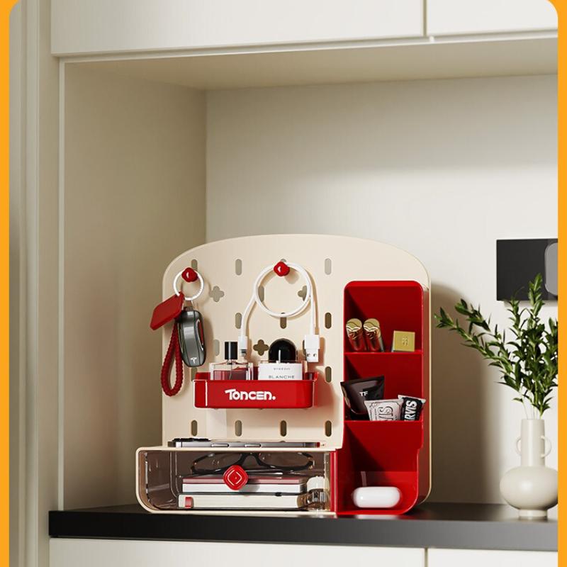 Multifunctional Stationery Storage Box Drawer Organizer Multigrid Desktop Organizer Office Table Hole Board Jewelry Hanging Rack