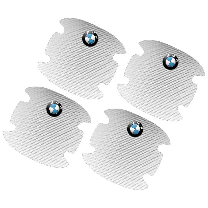 

4 шт. Наклейка-протектор на ручки дверей автомобиля из углеродного волокна, эмблема, аксессуары для BMW 3 4 5 7 серии GT X1 X3 X4 X5 X6 F15 F16 F18 F10