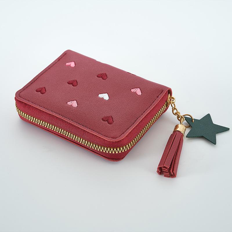 New Tassel zipper Wallet ladies short Korean version of the Multifunctional cute style Female Coin Purse