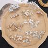 Delicate Pearl Leaves Tiara Wedding Bridesmaid Hair Combs Headpiece Flower Hair Pin Bridal Clips