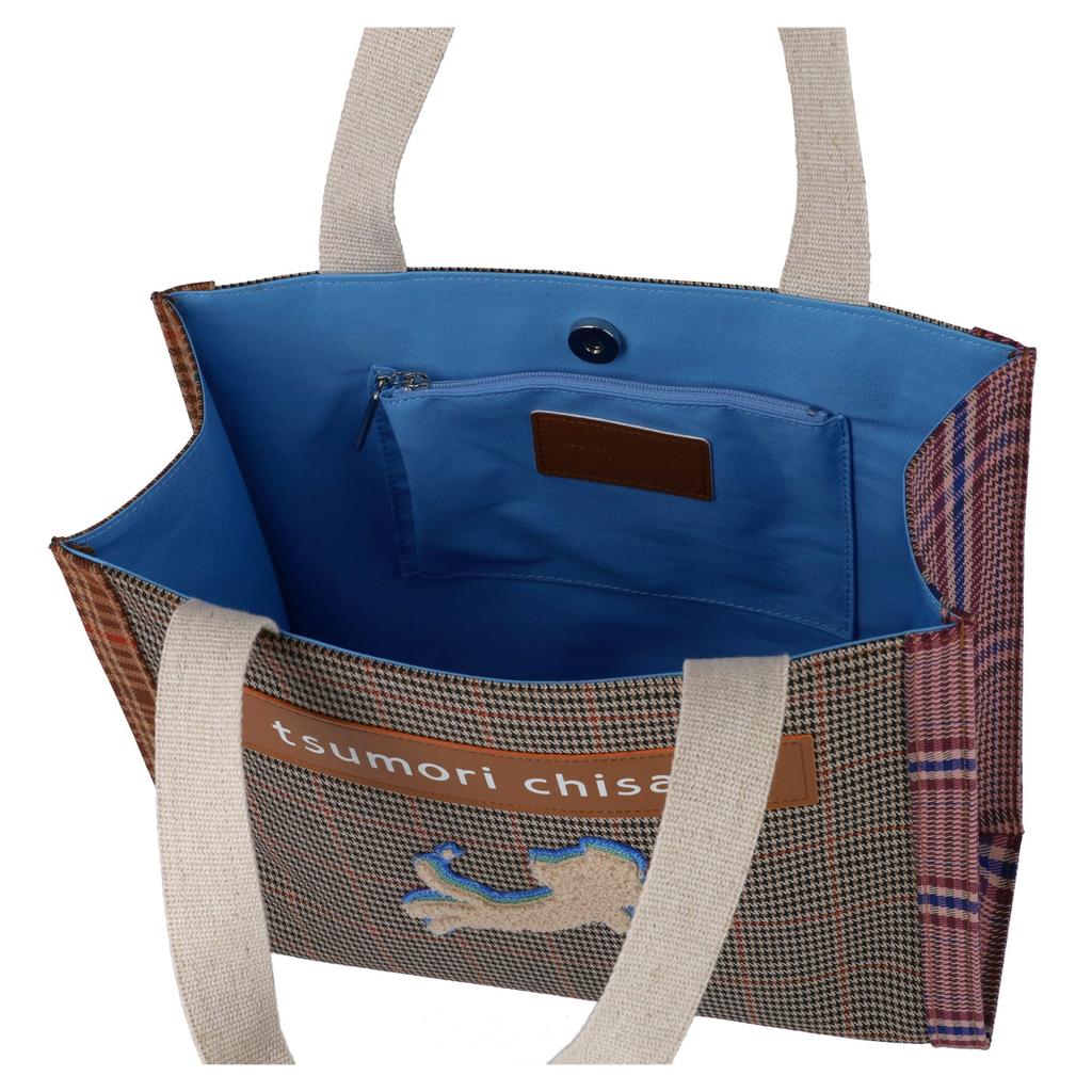 Tsumori Chisato Frame Check Kiraneko Tote Bag Blue