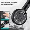 Five-mode high-pressure shower head, adjustable shower head with hose, water-saving, one-button nozzle stop.
