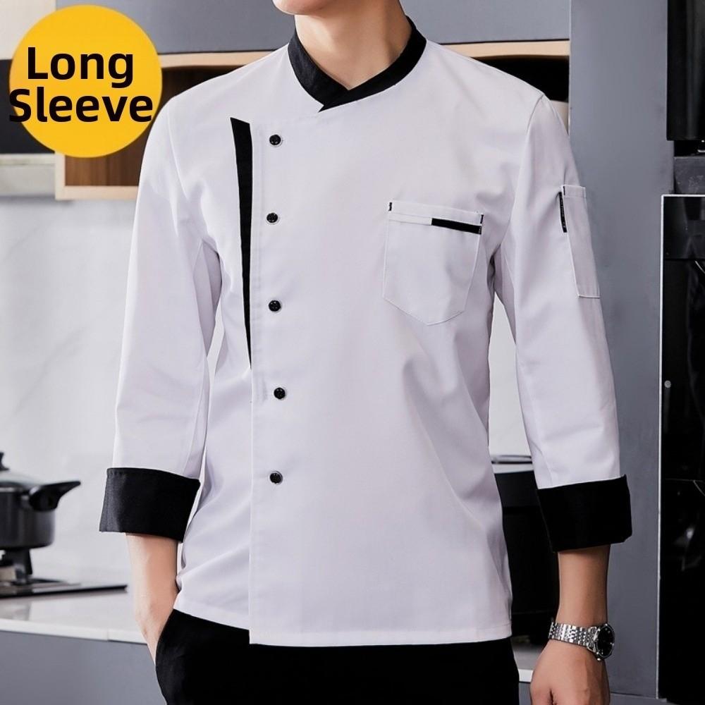 Atmungsaktive Kochuniform Langarm Küchenarbeitskleidung Unisex Kochjacke Restaurantküche