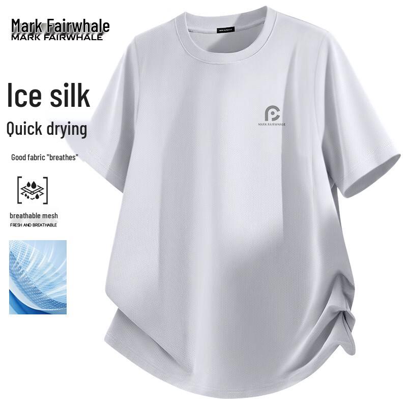 Mark Fairwhale Men s Ice Silk Mesh Quick-Dry Round Neck T-Shirt L
