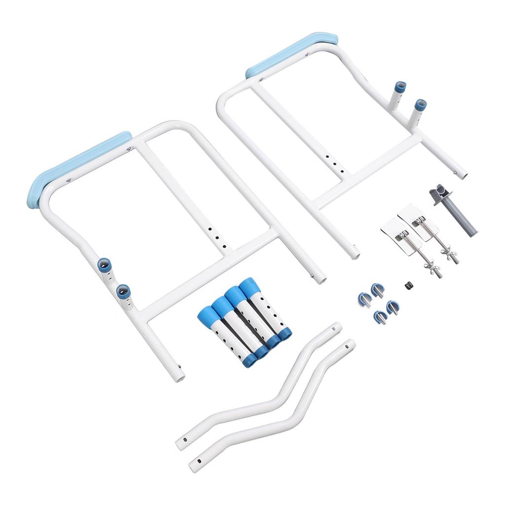 Folding Toilet Safety Rail Adjustable Width Height Padded Handles Stand Alone Toilet Handrails for