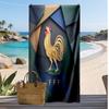 France Football Print Beach Towel Quick Dry Super Absorbent Soft Bath Towel for Swimming Beach Travel Fan Souvenir Gift