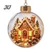Year Round Home Accent Lighted Clear Christmas Ball Ornaments, Cute Santa Claus/Tree/Snowman/Angel Figure Inside Portable Light Decor The Xmas Hanging