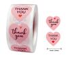 Thank You Decoration Stickers 500pcs/Roll 2.5cm Pink Bow Pattern for Envelope Sealing Craft Projects Small Retail Business Packaging