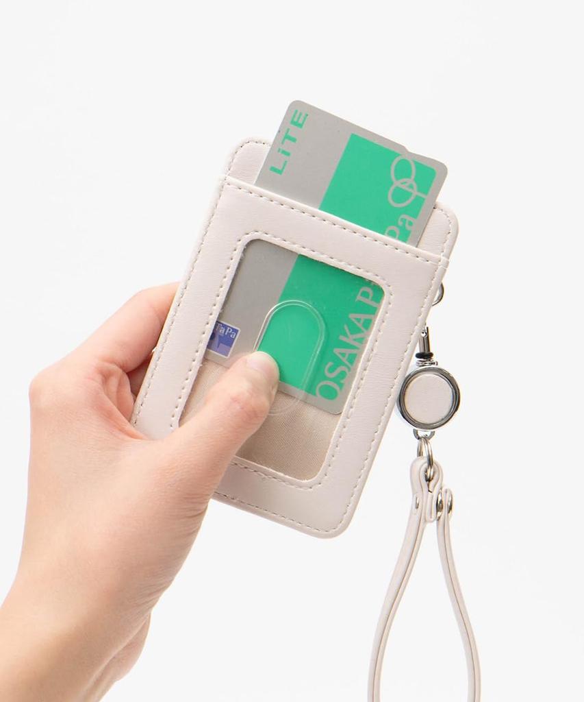 Altro Rose Silver Pass Case for Men and Women, Cute, Stylish, Simple, Leather and Synthetic Leather with Reel, Logo, Slim, Vertical Design, Korean,