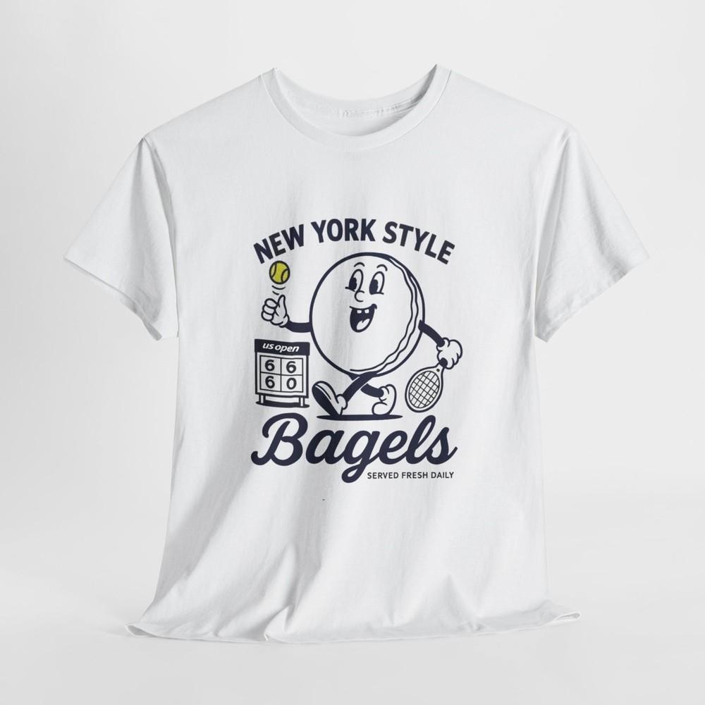 

Us Open Bagel Tee Shirt - Tennis Fan Cotton Tshirt, Sports Lover Gift, Funny M