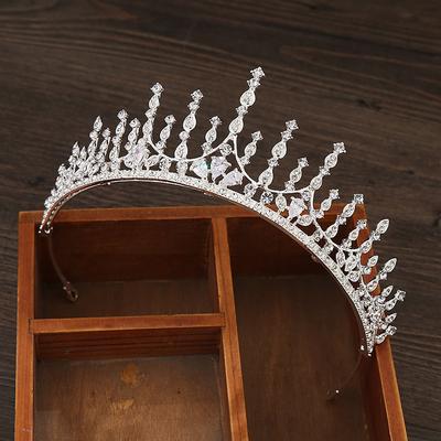 Korean New Zircon Bridal Crown Queen Birthday Party Dress Updo Headband Crystal Rhinestone Princess Crown