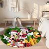 Christmas Mickey Minnie Round Floor Mat Suitable for Foyer Decorate room Hallway Balcony Antislip Round Carpet Anime Office Decor