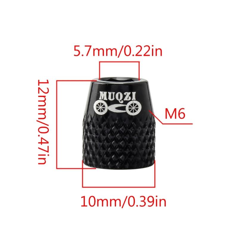 4 ST Cykelbromssko Skruvbyte M6 Bromsklossbultar Aluminiumlegering V-bromsblocksmutter Bromslangsfäste