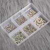 Kit d'Accessoires pour Nail Art Lune Dorée Décorations d'Art pour Ongles en Alliage 3D - Strass Cristal AB Mixtes Accessoires d'Art pour Ongles Perle
