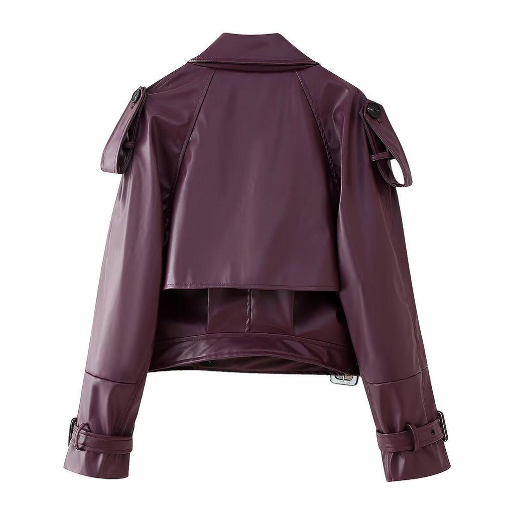 2024 Autumn/Winter Women's Fashion Motorcycle Leather Jacket