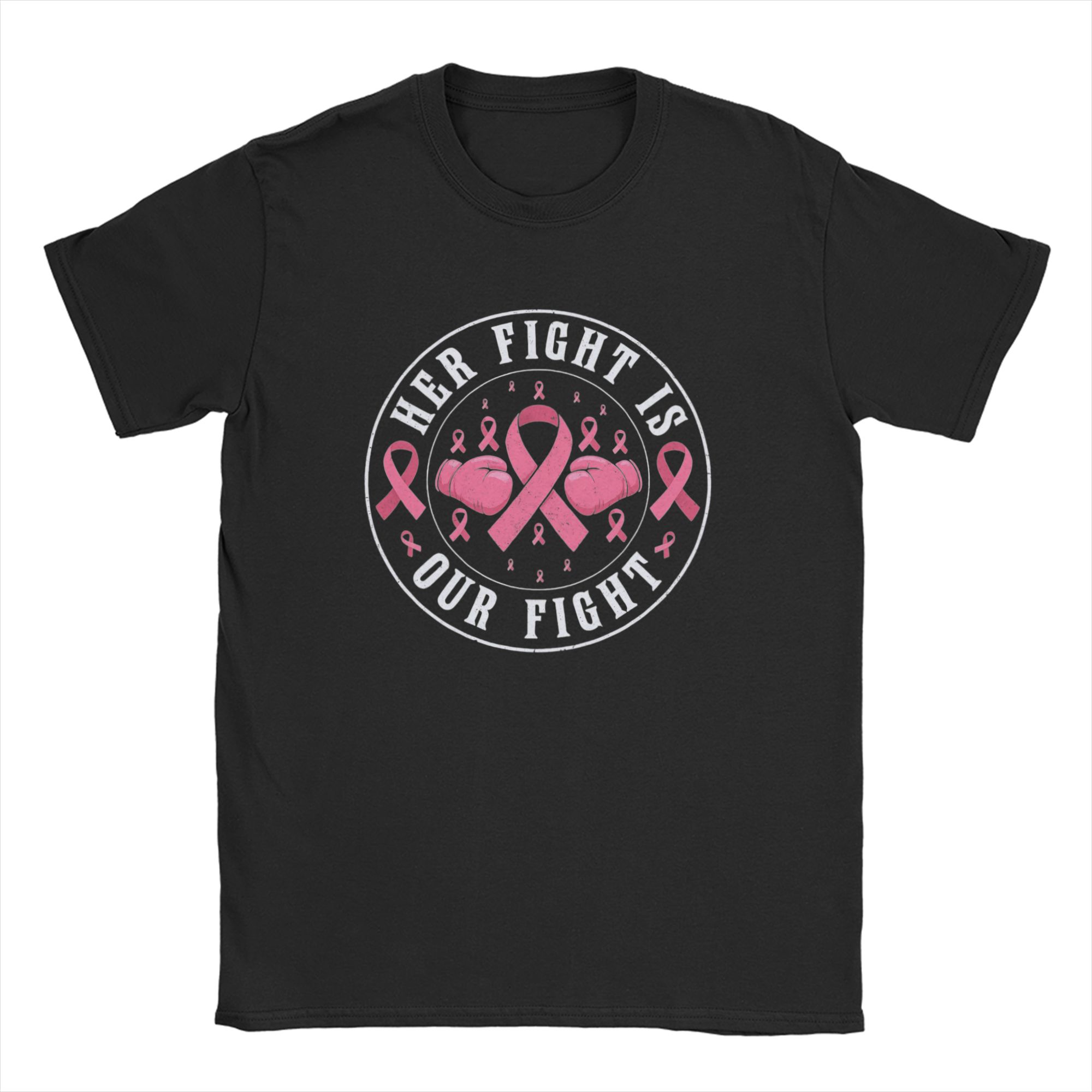 

Fight Is Our Fight Breast Cancers Men T Shirts Leisure Tees Short Sleeve Crewneck T-Shirts Cotton Summer Clothing 5XL різнокольоровий