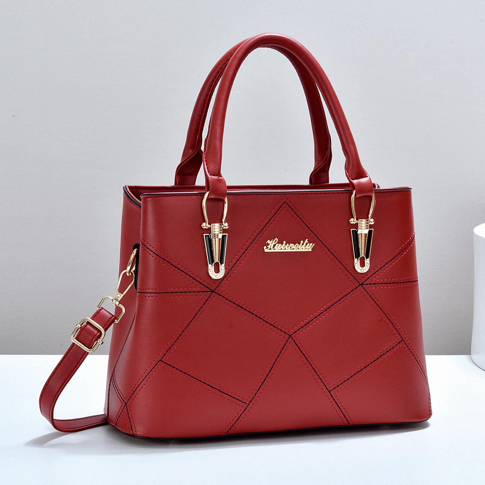 

High Quality Pu Leather Ladies Handbags Women Luxury Designer Shoulder Crossbody Bags Large Capacity Shopping Messenger Sac 30x22x13 бордовый