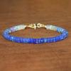 Ethiopian Opal Bracelet, Shaded Blue Beads, Sterling Silver or Gold Filled