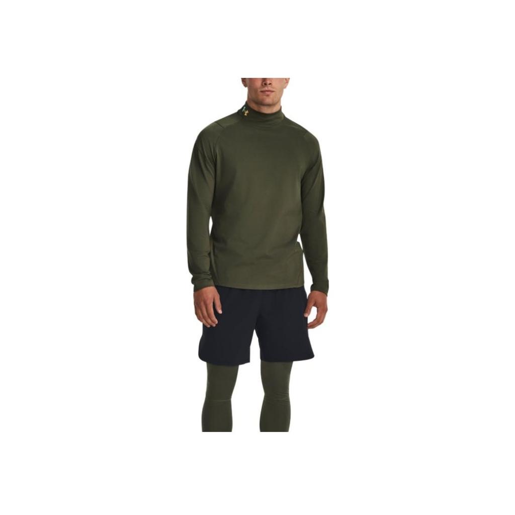 Under Armour Rush Coldgear Mock Long Sleeve Casual Shirt Men Tops Green 1366059-390